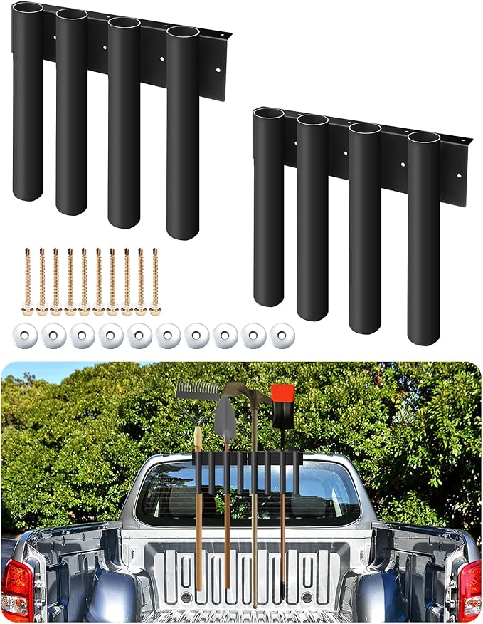 8-Hole Shovel Holder for Truck, Heavy Duty Trailer Tool Rack for Trimmer, Rake, Lawn Tools, Landscape Hand Tools