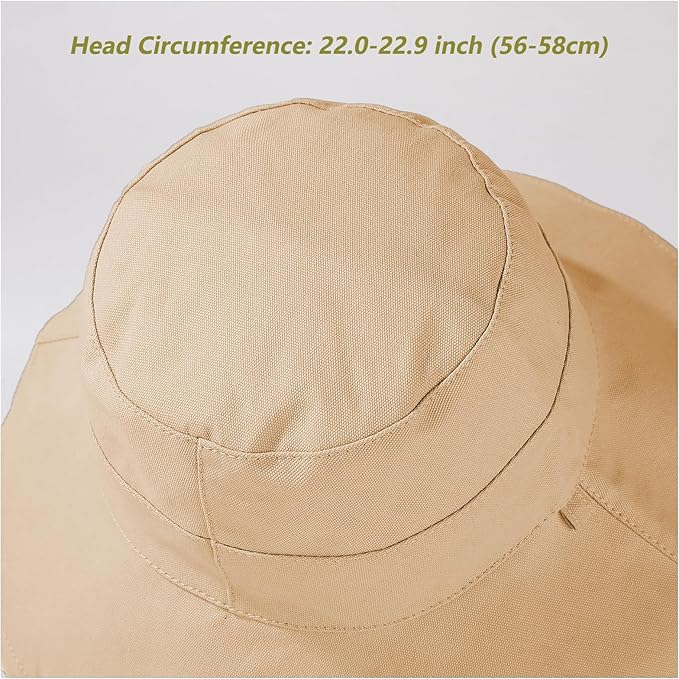 vidsel Womens Sun Hats Wide Brim Reversible Bucket Cotton Hat Packable Summer Travel Cap with Hat Clip,UV Protection