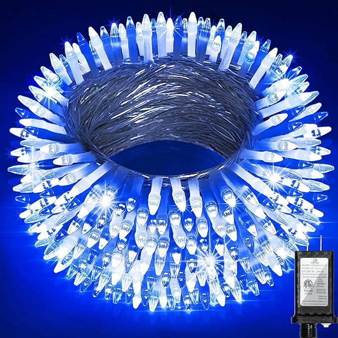 1500 LED Christmas Lights Outdoor Use, 492ft 8 Lighting Modes Fairy Lights for Outside, Christmas Tree Lights Outdoor IP44 Waterproof for Xmas Patio Fence Deck Balcony Garden Decor Blue & Cool White