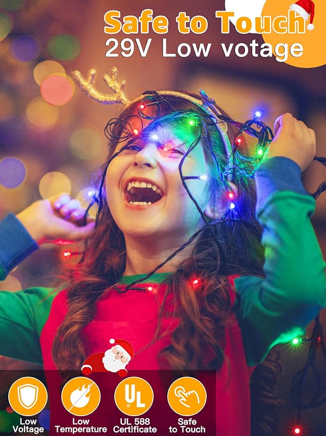 328 FT 1000 LED Christmas Lights, Waterproof Outdoor String Lights with Remote and Timer, Christmas Tree Lights with 8 Modes Dimmable, Fairy Lights for Holiday Decor (Multicolor)