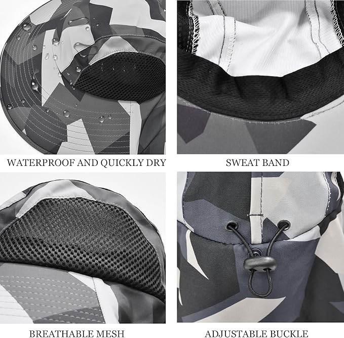 Sun Hat for Men Women with Neck Flap,UPF 50+ UV Protective Hiking Fishing Hats,Wide Brim Sun Hat for Women&Men