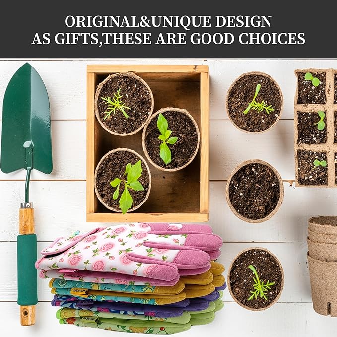 Thorn Proof&Puncture Resistant Gardening Gloves with Grip,Garden Glove for Women, Leather Yard Work Gifts