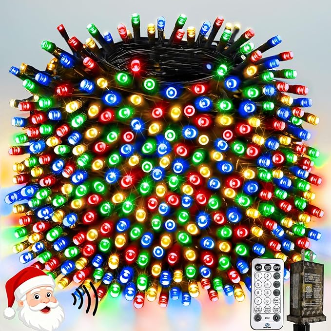 Voice Controlled Christmas Lights with Remote, 264 FT 800 LED String Lights Indoor Outdoor with 12 Modes 3 Timers, Dimmable Twinkle Light Plug in Waterproof for Xmas Tree Party Decor, Multicolor