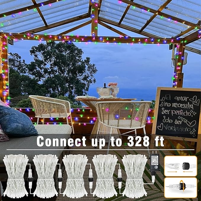 66FT 200 LED Christmas Lights Outdoor, Plug in Christmas String Lights Indoor, Waterproof & 8 Modes & Timer Function, Connectable Fairy Twinkle Light for Bedroom Wedding Decor, Pastel Multicolor