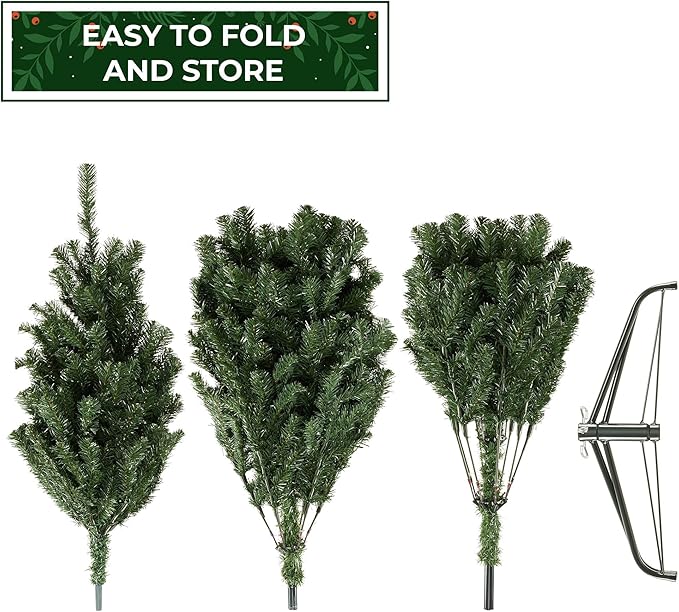Casafield 7.5FT Realistic Green Spruce Artificial Holiday Christmas Tree with Sturdy Metal Stand