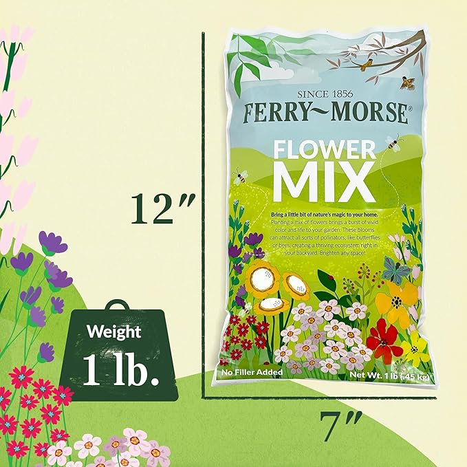 Ferry-Morse Cool Colors Mix Bulk Wildflower Seeds, 1lb