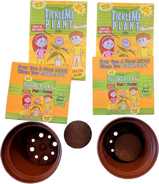 TickleMe Plant Birthday Party Favors (Pack of 2) – Leaves Fold When You Tickle It, Reopen in Minutes – Grow Your Own Fun Interactive Kids Plant Growing Kit, Educational Gift