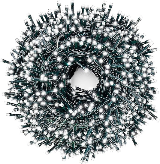 Decute 800LED 272ft Christmas String Lights UL Certified 8 Modes, Waterproof Outdoor Indoor Twinkle Starry Light for Christmas Tree Patio Garden Party Decor, Cool White
