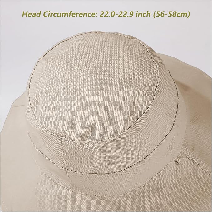 vidsel Womens Sun Hats Wide Brim Reversible Bucket Cotton Hat Packable Summer Travel Cap with Hat Clip,UV Protection