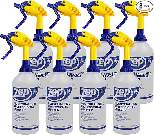 Zep Industrial Sprayer Bottle - 48 Ounces (Case of 8) C32810 - Up to 30 Foot Spray, Adjustable Nozzle