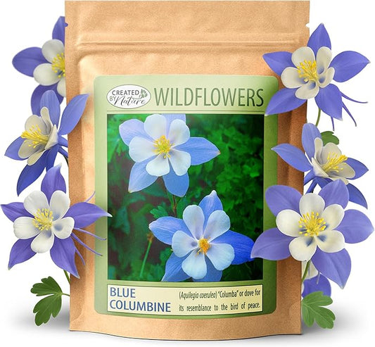 Created By Nature Blue Columbine Flower Seeds, 2,400 Perennial Seeds, Colorado State Flower