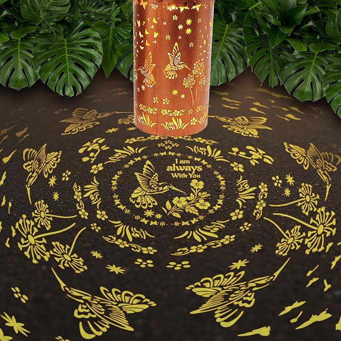 FLAGWIX Sympathy Gifts for Loss of Loved One - Christmas Memorial Solar Lanterns Outdoor Waterproof Decor - Hummingbird Gifts for Women, Memorial Gift for Mom Grandma, Decorative Lantern for Garden
