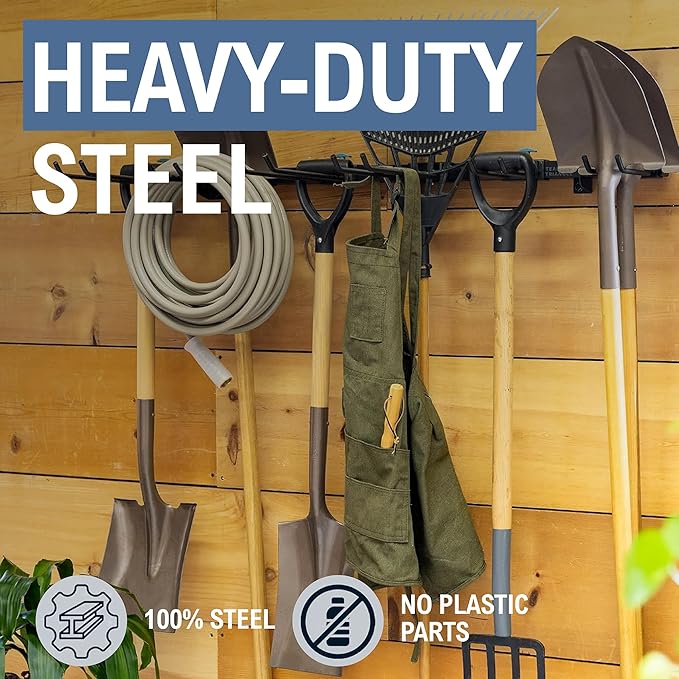 StoreYourBoard Tool Storage Rack – Heavy Duty Garage Tool Organizer Wall Mount for Garden Tools, Rakes, Shovels, Garage Hooks, Steel Gear Hanger Holds 300 lbs