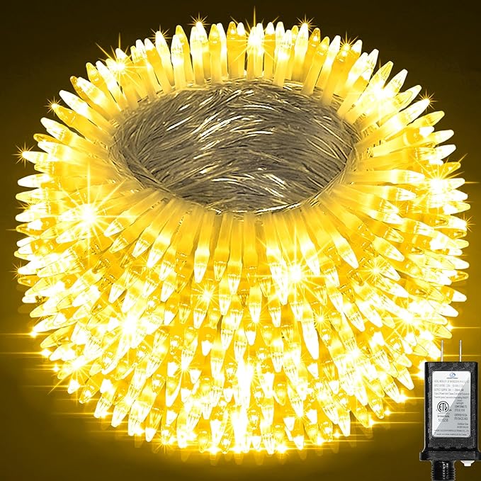 300LED Chrstmas Lights, 75ft Indoor Outdoor Christmas String Lights with 12 Modes, Warm White Christmas Tree Lights with Timer Dimmable Connectable for Fence Garden Wedding Party Decor WarmWhite