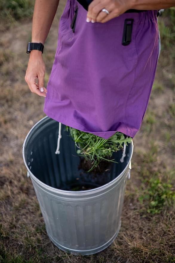 Roo Gardening Apron with Pockets & Harvesting, Picking Pouch - Adjustable, Water-resistant, Washable Canvas Cotton