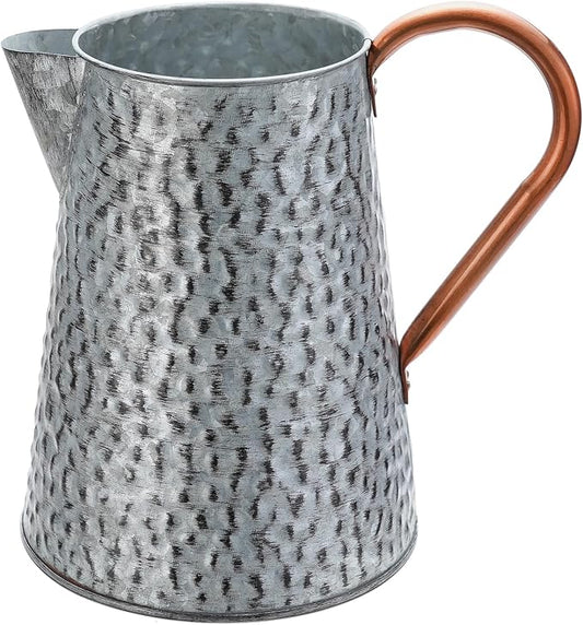 Metal Galvanized Decorative Watering Can Metal Flower Milk Jug Vase Pitcher Holder for Indoor Outdoor Plants