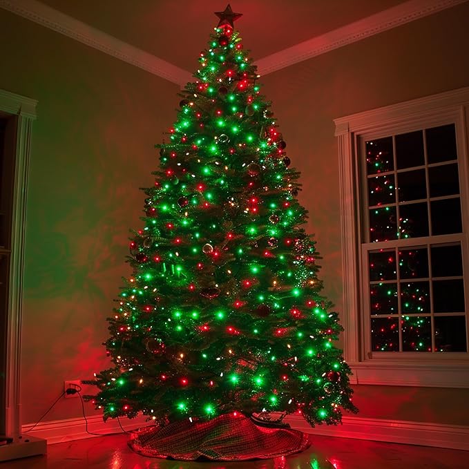 TW SHINE Christmas Lights, 200 LED 66FT Outdoor Christmas Lights Plug in with 8 Modes, Waterproof Light Outdoor, Indoor Xmas Decorations for Party Yard House Decor, Red and Green