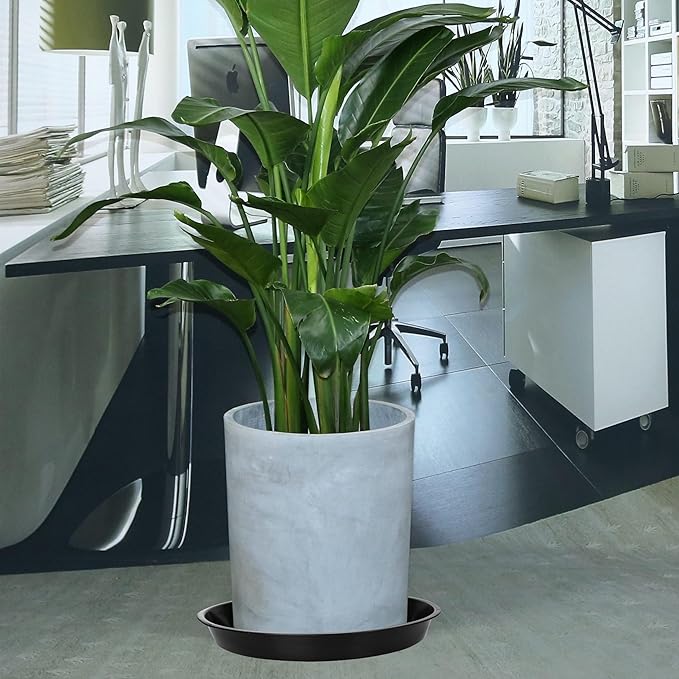 14 Pack Plant Saucer, 8 10 12 inch Plant Saucers Heavy Sturdy Plastic Planter Trays Pot Tray for Indoor Outdoor, Plant Water Drip Trays for Pots, Black