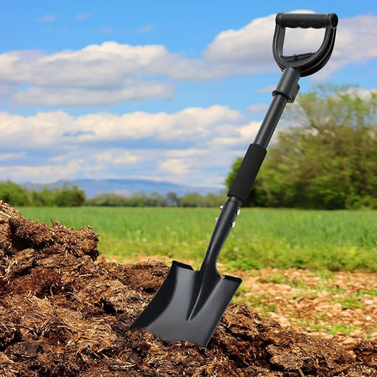 Shovel, Garden Shovels for Digging, 31” Small Spade Square Shovel with D-Handle Portable，Suitable for Car Snow Removal Trenching Kids Sand Beach Shovel Camping Gardening