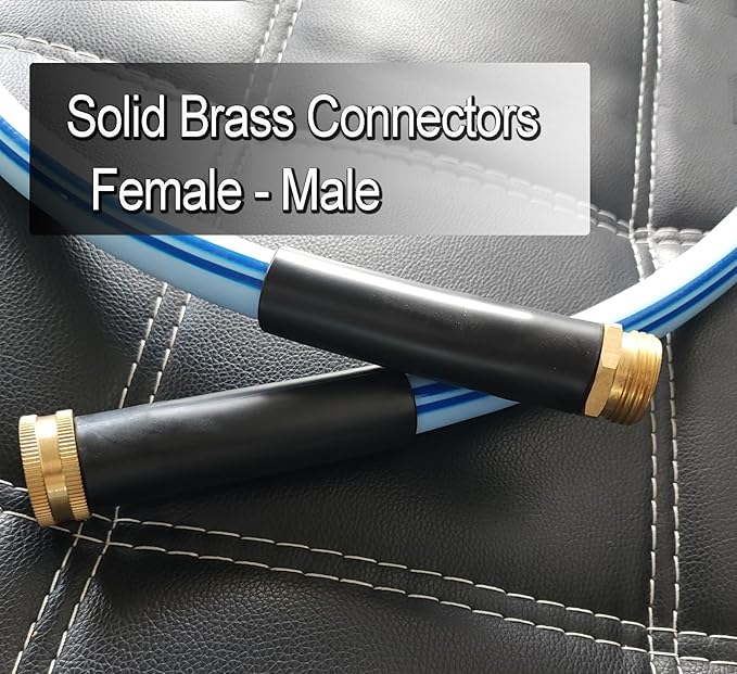 Atlantic Heavy Duty Garden Hose 6 ft x 5/8 Inch Blue Color, Short Connection Leader Hose with Male-Female Connectors (6 Feet)