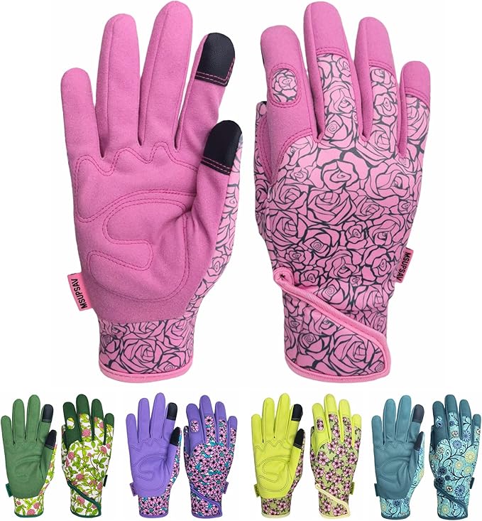 Thorn Proof&Puncture Resistant Gardening Gloves with Grip,Garden Glove for Women, Leather Yard Work Gifts