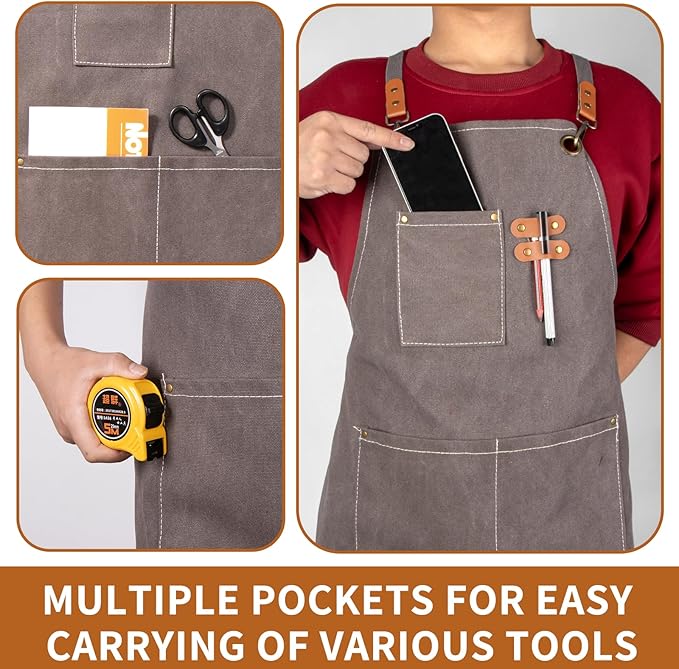 Woodworking Apron Heavy Wax Canvas Work Apron