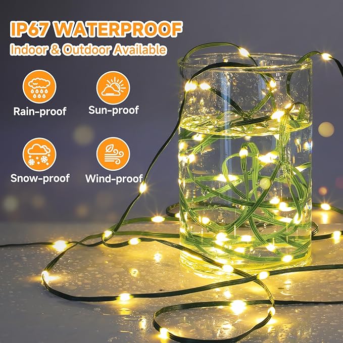 Mlambert 1500 LED Christmas Lights 492FT, Outdoor Waterproof Dimmable Fairy Lights with Remote, 8 Modes Indoor Lighting for Holiday Décor, Warm White