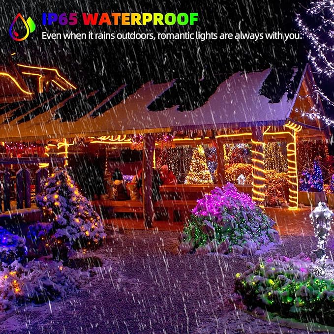 Chuya Christmas String Lights 500 Led Light Color Changing Warm White & Muticolor 11 Modes UL588 for Christmas Tree Lights Decoration Outdoor