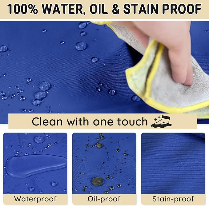 Chef Apron for Men and Women Wash Free Bib Apron with 2 Pockets Water & Oil Proof Adjustable Aprons