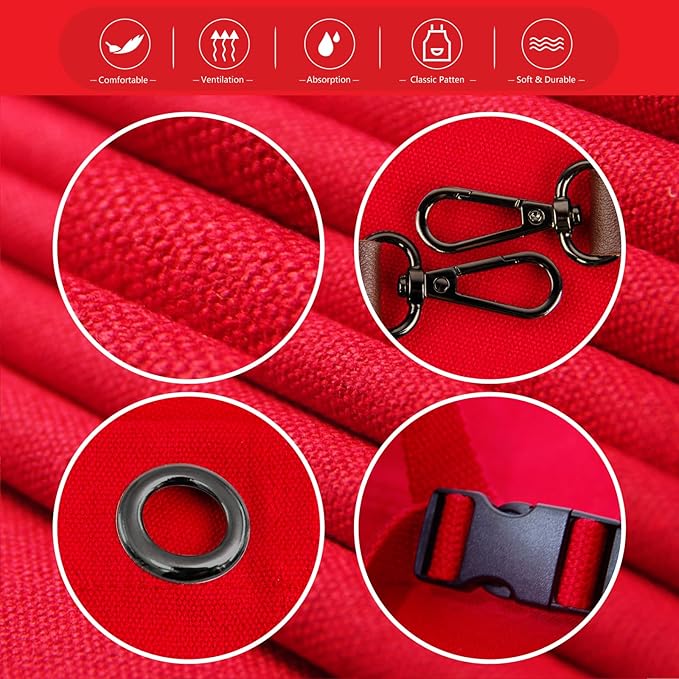 Kitchen Apron, Work Apron, Canvas, Multiple Pockets, Gardening, Painting, BBQ, Artist, Carpenter, Sizes M to XXL, Red