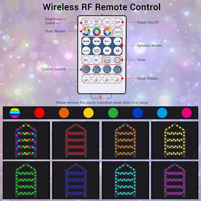 Toodour Christmas Decorations Lights, 3.3ft Smart RGB Christmas Decorative Lights with Santa Claus, Bluetooth & App Controlled Ladder Light - Music Sync Color Changing Xmas Light for Indoor Outdoor
