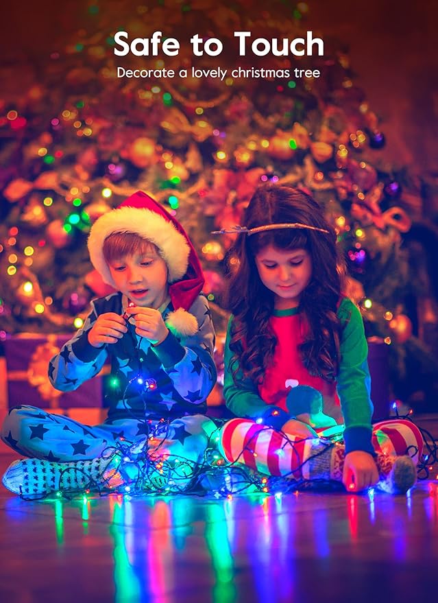 Minetom Christmas Lights, 128ft 400 LED Outdoor Christmas Tree Lights with Remote, 8 Modes String Lights Plug-in Mini Xmas Tree Lights with Timer for Outside Party Decor, Multicolor