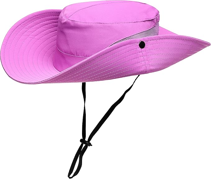Womens Summer Sun Hat Beach Hat Wide Brim Outdoor UV Protection Hat Foldable Cool Mesh Ponytail Bucket Hat