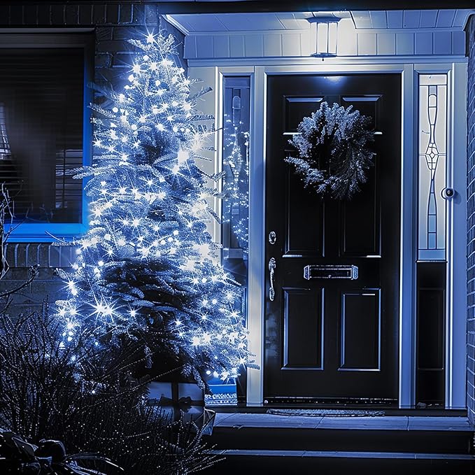 TW SHINE C6 Christmas String Lights, 200 LED 66 FT Christmas Lights Outdoor with 8 Modes Timer, Waterproof Connectable for Indoor Yard Xmas Tree House Christmas Decorations (White)