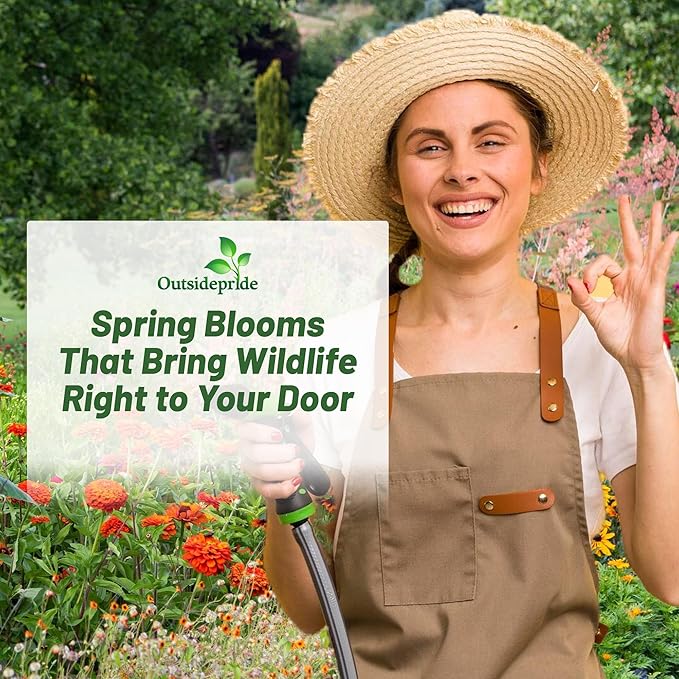 Outsidepride Birds & Butterfly Wild Flower Seed Mix - 1/4 Lb. Premium Blend of Annual & Perennial Wildflower Seeds for Attracting Songbirds, Hummingbirds, & Butterflies