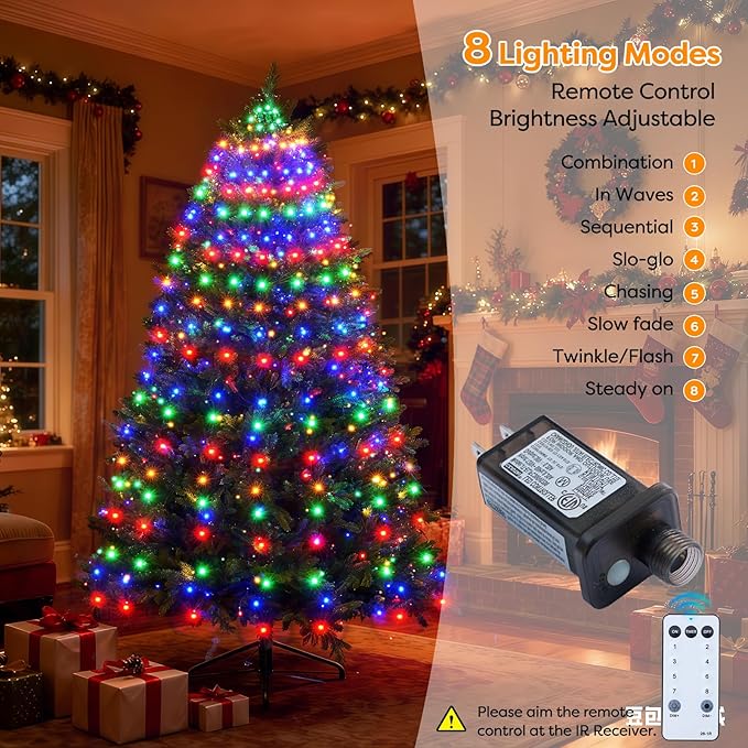 Christmas Tree Lights Christmas Lights Outdoor Indoor Multicolor 280Led 10 Lines with 8 Light Modes, Timer and Remote Control, Waterfall Lights for Wedding Home Party 4Ft-7Ft Xmas Tree Decorations