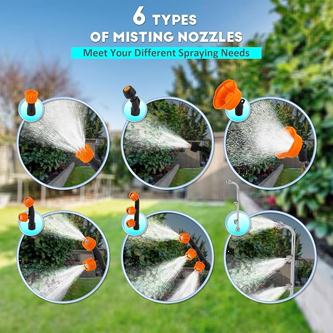 LANUEVA 5.28 Gallon Battery Powered Sprayer with Mixing System, Backpack Electric Sprayer with 6 Mist Nozzles, Telescopic Wand, Shoulder Strap, 78-101 PSI Adjustable Pressure for Lawn & Garden (20L)