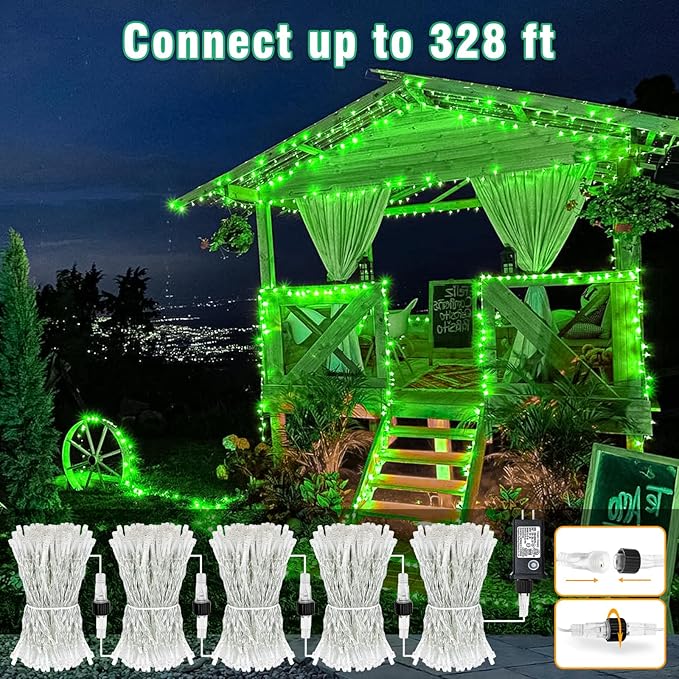 165FT 500 LED Christmas Lights, Plug in Christmas String Lights with Waterproof, 8 Modes Twinkle Fairy Lights for Xmas Garden Tree Holiday Decorations, Green