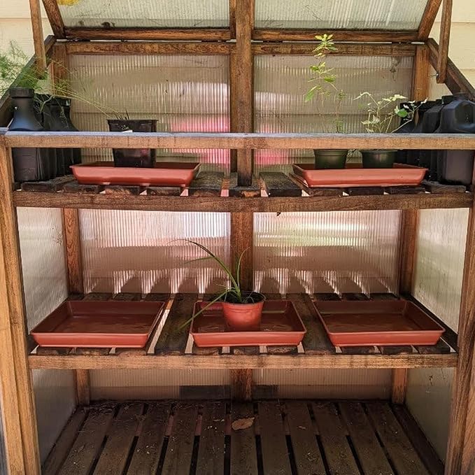 JOIKIT 15 PCS 8.8 x 8.8 Inch Square Plant Saucer, Plastic Plant Saucer Drip Tray, Square Flower Pot Tray for Indoors and Outdoor Plant Pots, 1.2 Inch Deep, Terracotta