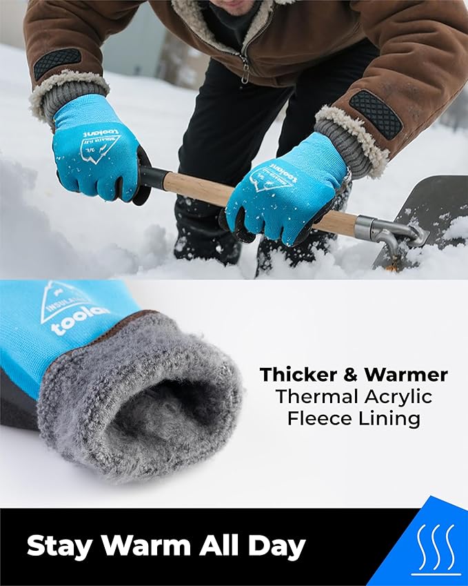 toolant Winter Work Gloves for Men & Women, Freezer Gloves with Super Durable & Grip, Insulated Liner for Cold Weather
