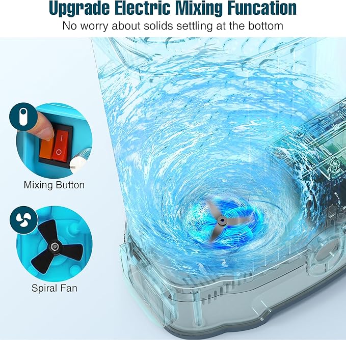 Battery Powered Backpack Sprayer 4 Gallon, with Auto Mixing, 100 PSI Backpack Sprayer 4 Gallon with 5 Nozzles, Electric Garden Pump Sprayer with 8Ah Battery, for Weeding, Spraying & Cleaning