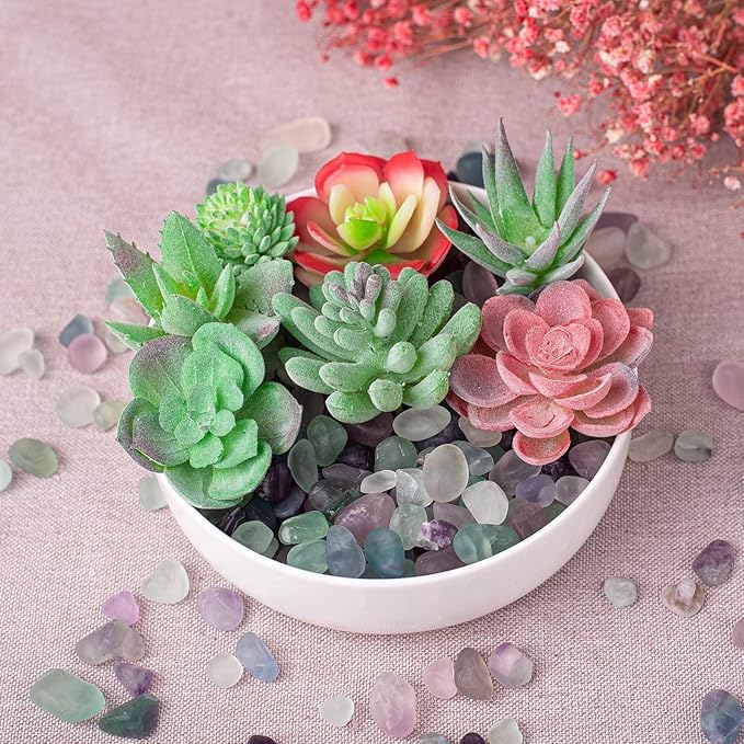 Tumbled Fluorite Crystal Stone Set - 72 Pcs, 0.5" 10 oz Handpicked Tumbled Gemstones Rocks, Pebbles for Reiki, Chakra, Healing, Home Decor, 0.5" - Fluorite