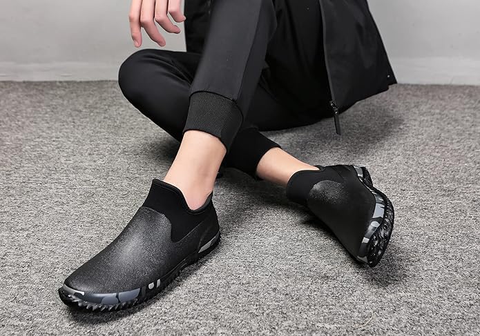 TENGTA Unisex Waterproof Garden Mud Shoes Mens Rubber Gardening Rain Boots for Women Car Wash Footwear