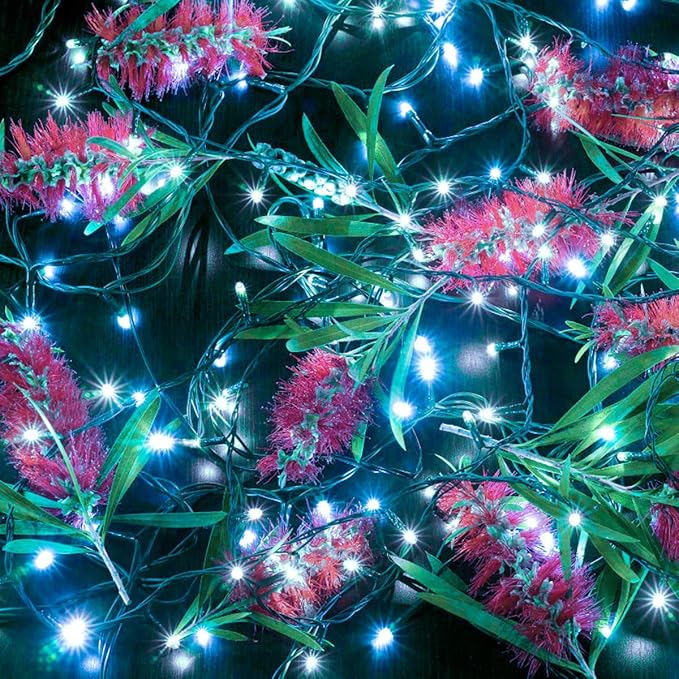 Decute 800LED 272ft Christmas String Lights UL Certified 8 Modes, Waterproof Outdoor Indoor Twinkle Starry Light for Christmas Tree Patio Garden Party Decor, Cool White