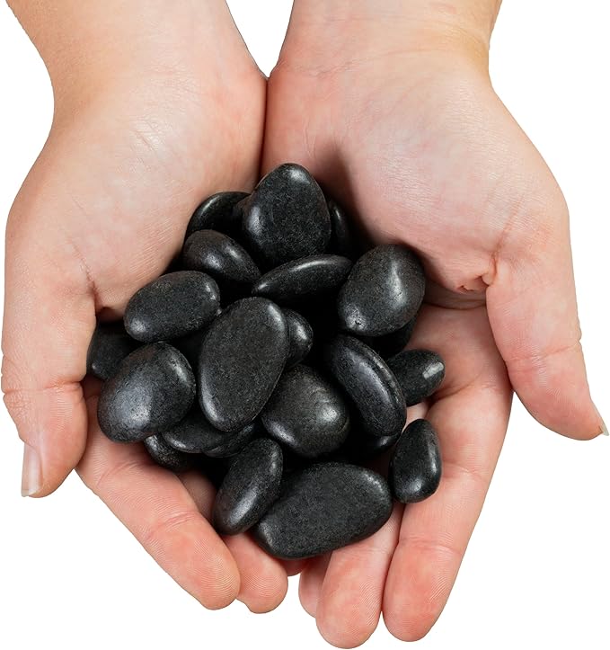 MSI Decorative Polished Black Pebbles, 0.4 Inch, 40 lb. Bag