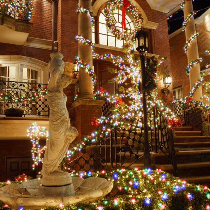 Ollny Christmas Lights, 66FT 200LED Christmas Tree Lights with 11 Modes Remote Control IP44 Waterproof Color Changing Outdoor Christmas Lights for Outside Indoor Patio Xmas Decorations