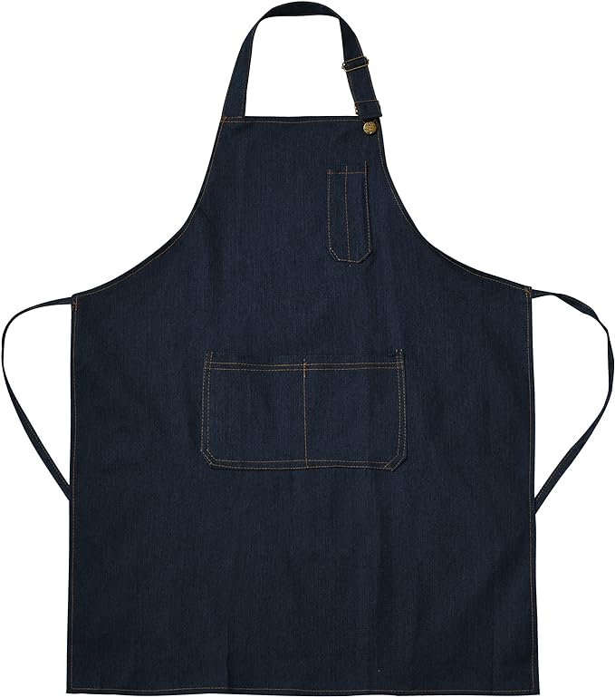 Tosewever Canvas Cross Back Chef Cotton Aprons for Men Women with Large Pockets
