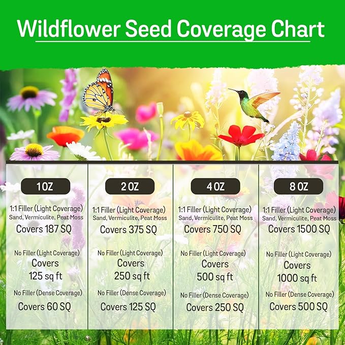 NatureZ Edge Wildflower Seeds Mix – 1/4 lb, 170,000 Seeds, 35 Variety Perennial & Annual Flower Seeds to Plant Outside, Bulk Wildflower Seeds, Wild Flower, Semillas de Flores
