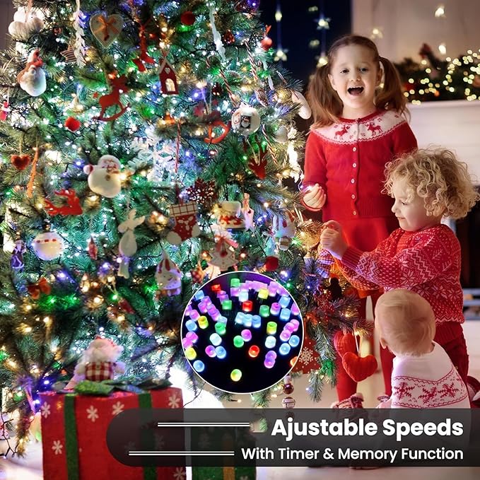 Joomer Color Changing Christmas String Lights, 279FT 800 LED 17 Colors LED String Lights Outdoor Fairy Twinkle Tree Lights with Remote Timer Plug in for Room Indoor Wedding Party Christmas Decorations