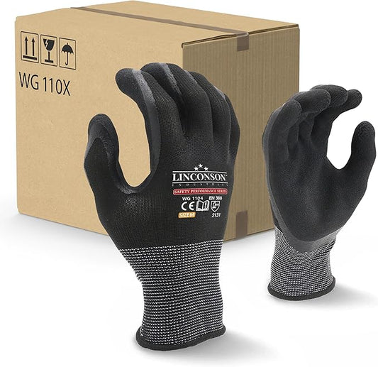 linconson 12 Pack Safety Performance Series Construction Mechanics Work Gloves